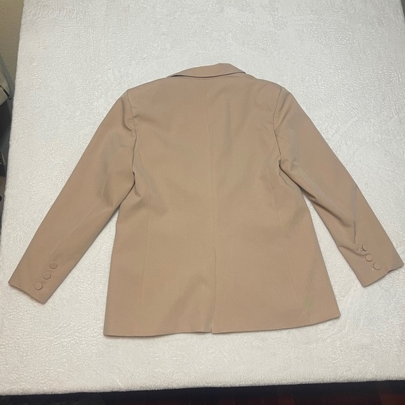Blazer Classic Light Khaki Tan Double Button Front Women's Large - Picture 2 of 7